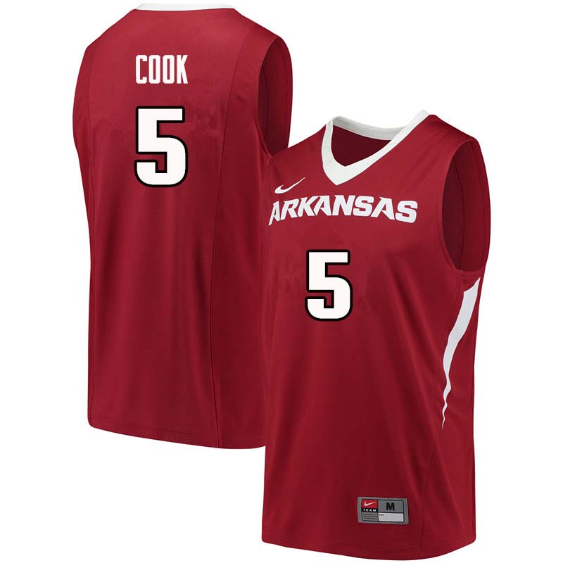 Men #5 Arlando Cook Arkansas Razorback College Basketball Jerseys Sale-Cardinal